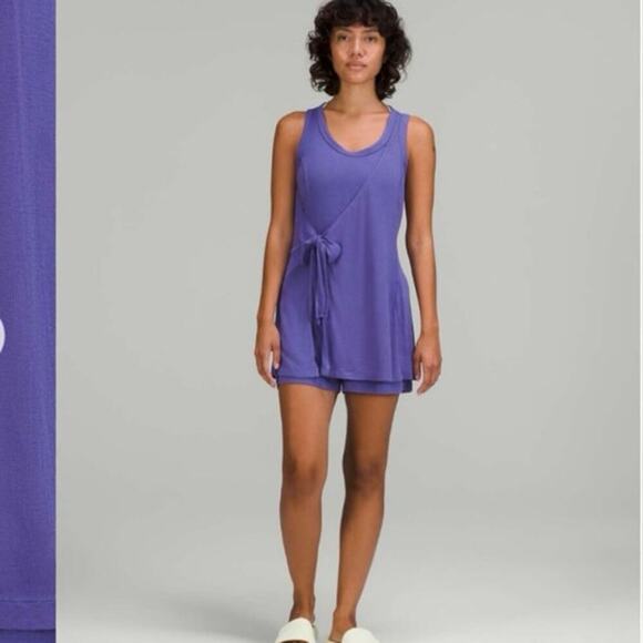 Lululemon Modal Wrap Romper 4"' Charged Indigo size 4 - Picture 1 of 12